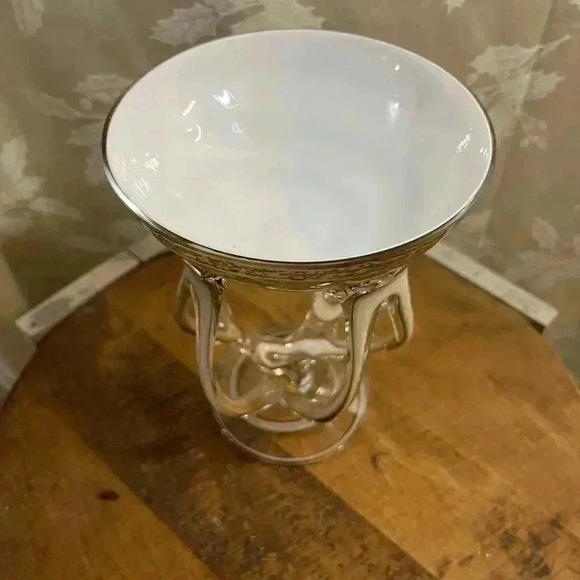 Zorza Vintage Hand Blown Art Glass Jellyfish Pedestal Bowl, Poland 1990's 8" - Picture 7 of 7